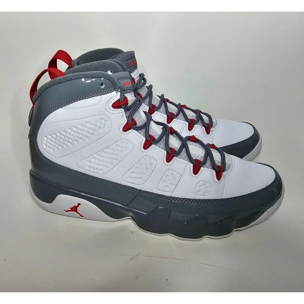 Nike Air Jordan 9 Retro Fire Red Shoes White Sneakers Men's 10 CT8019-162 11.5W